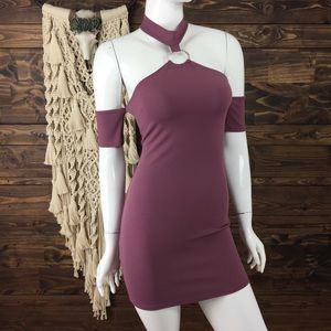 Blue Blush‎ | Halter Cold Shoulder Open Back Dress